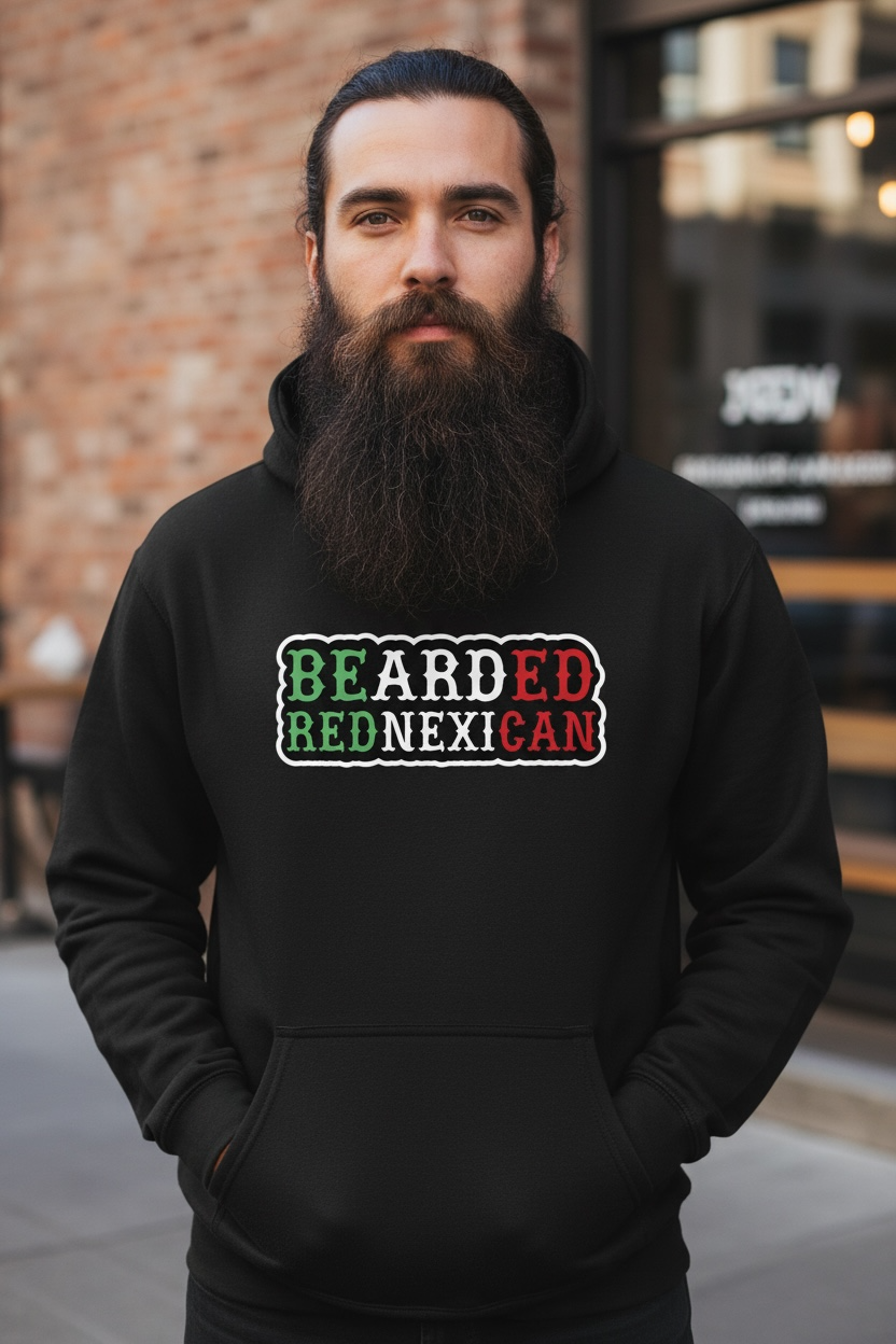 Bearded Rednexican Hoodie Funny Mexican Pride