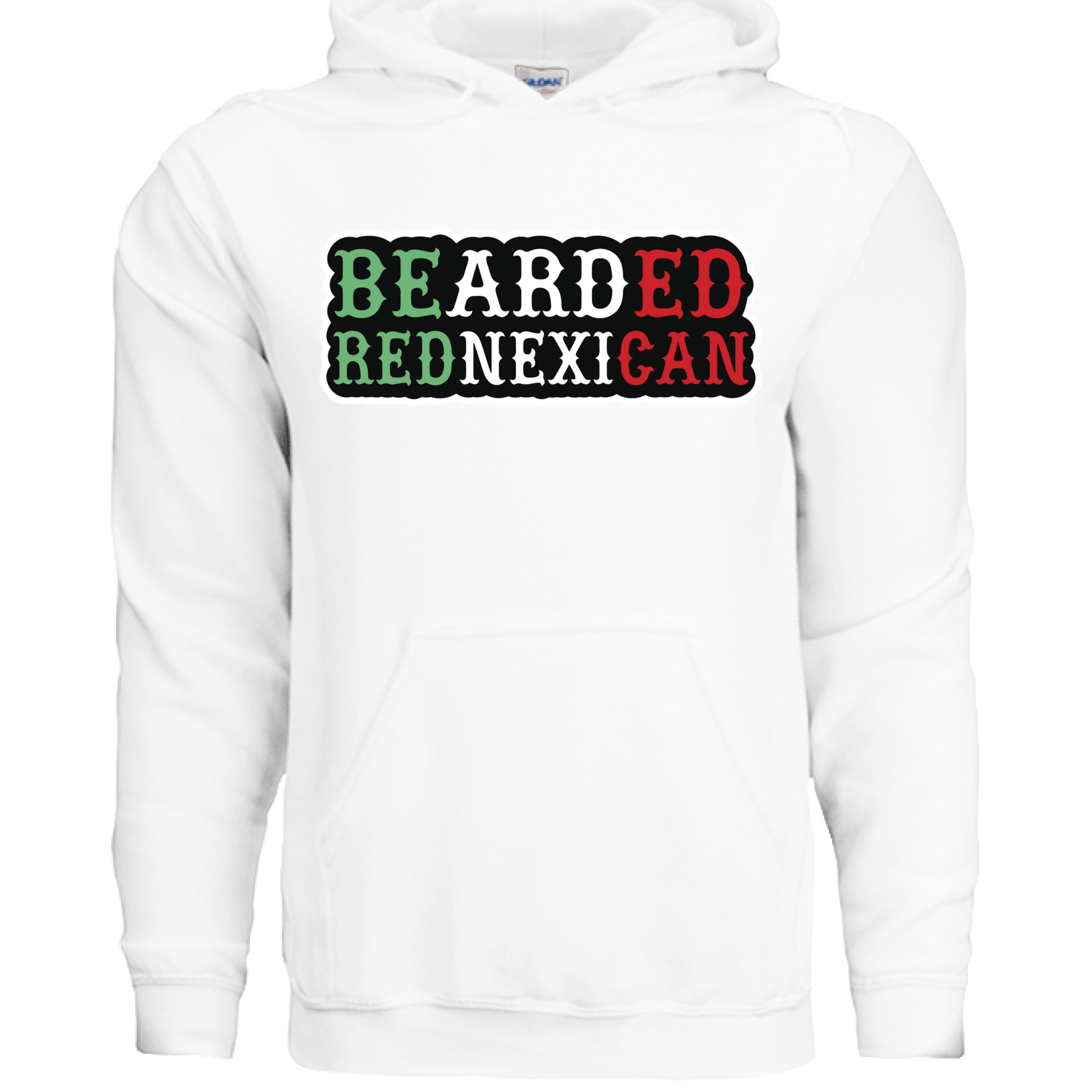 Bearded Rednexican Hoodie Funny Southern Pride WHITE - FRONT