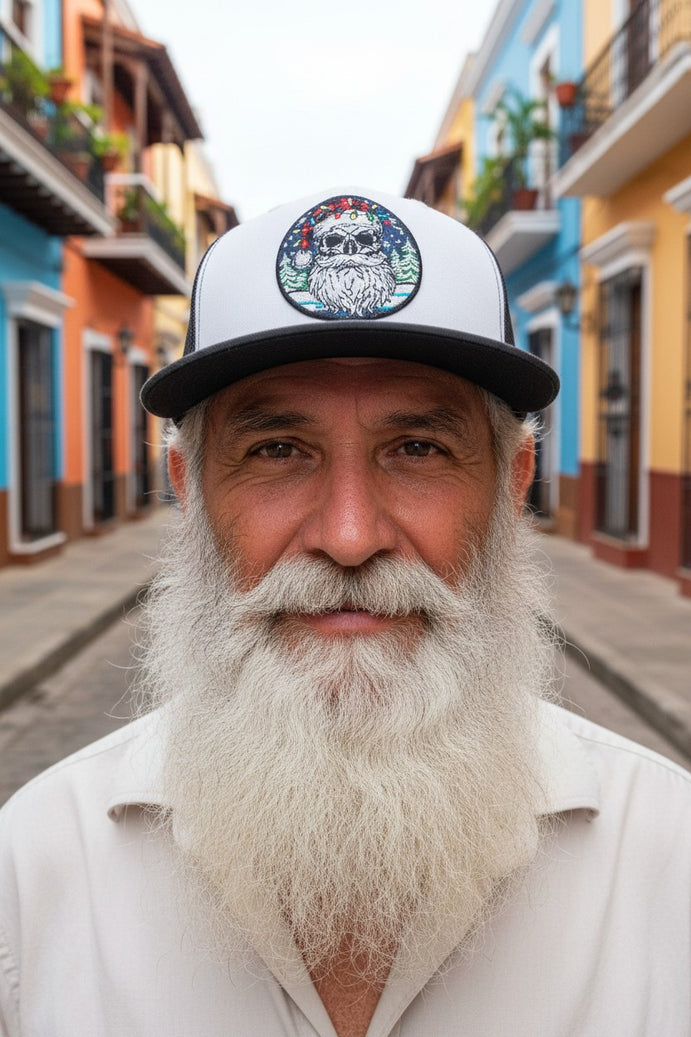 Bearded Santa Skull Holiday Beardmas Edition Richardson Hat