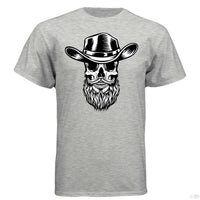 Bearded Skull Cowboy Hanes Tee Shirt ASH - FRONT