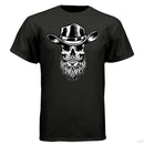 Bearded Skull Cowboy Hanes Tee Shirt BLACK - FRONT