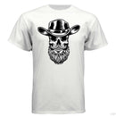 Bearded Skull Cowboy Hanes Tee Shirt WHITE - FRONT