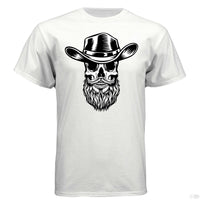 Bearded Skull Cowboy Hanes Tee Shirt WHITE - FRONT