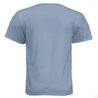 Bearded Skull Cowboy Hanes Tee Shirt Stonewashed Blue - BACK