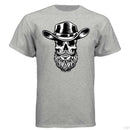 Bearded Skull Cowboy Hanes Tee Shirt LIGHT STEEL - FRONT