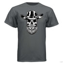 Bearded Skull Cowboy Hanes Tee Shirt CHARCOAL HEATHER - FRONT