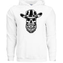 Bearded Skull Cowboy Hoodie WHITE - FRONT