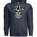 Bearded Skull Cowboy Hoodie NAVY - FRONT