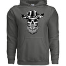 Bearded Skull Cowboy Hoodie CHARCOAL - FRONT