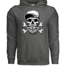 Bearded Skull Mechanic Hoodie Great For Bearded Gearheads CHARCOAL - FRONT