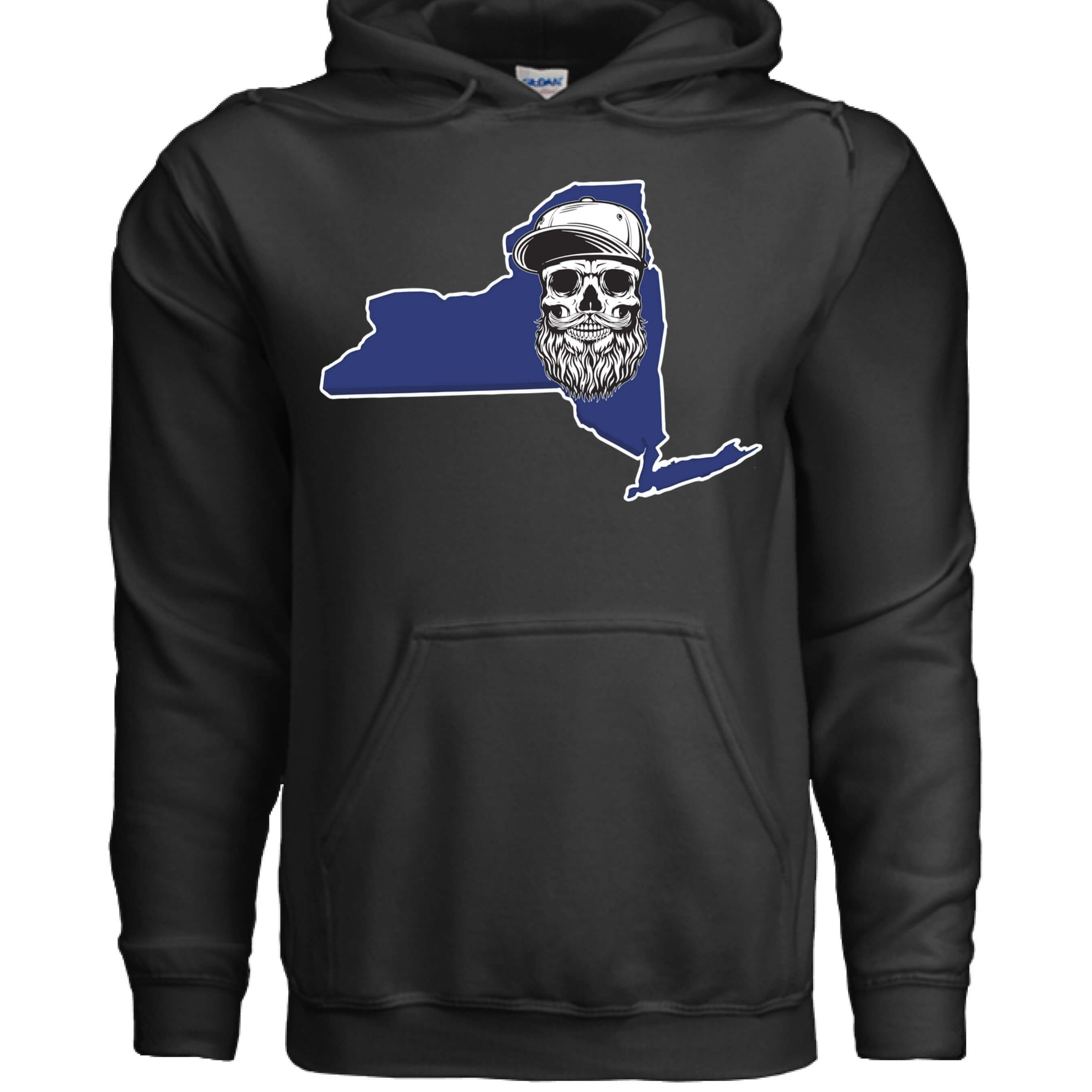 Bearded Skull New York Hoodie Bearded Skull Empire State for Men BLACK - FRONT