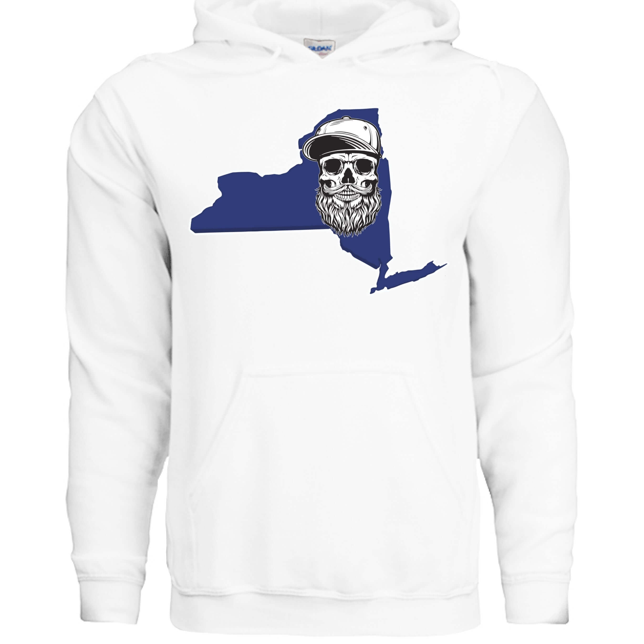 Bearded Skull New York Hoodie Bearded Skull Empire State for Men WHITE - FRONT