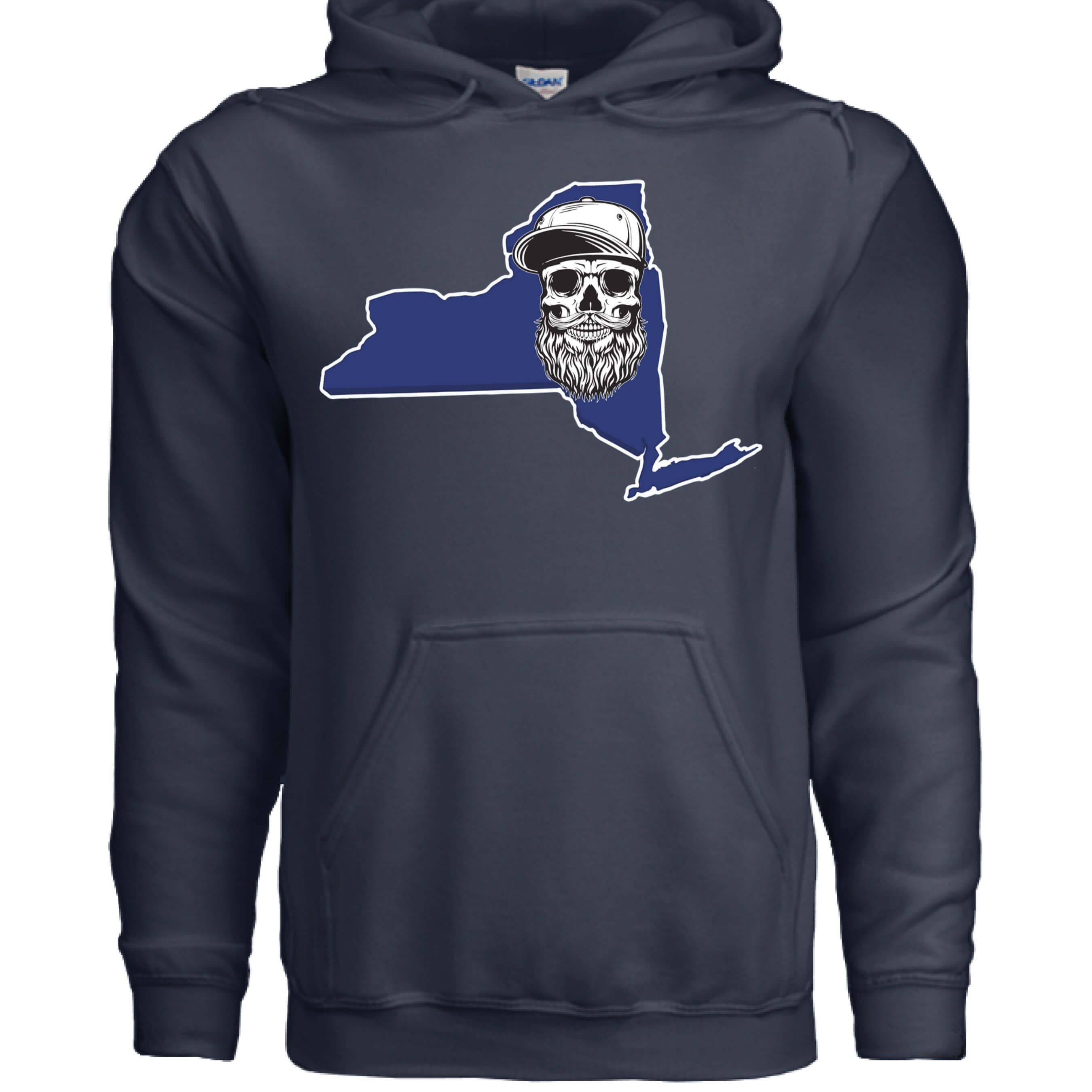 Bearded Skull New York Hoodie Bearded Skull Empire State for Men NAVY - FRONT