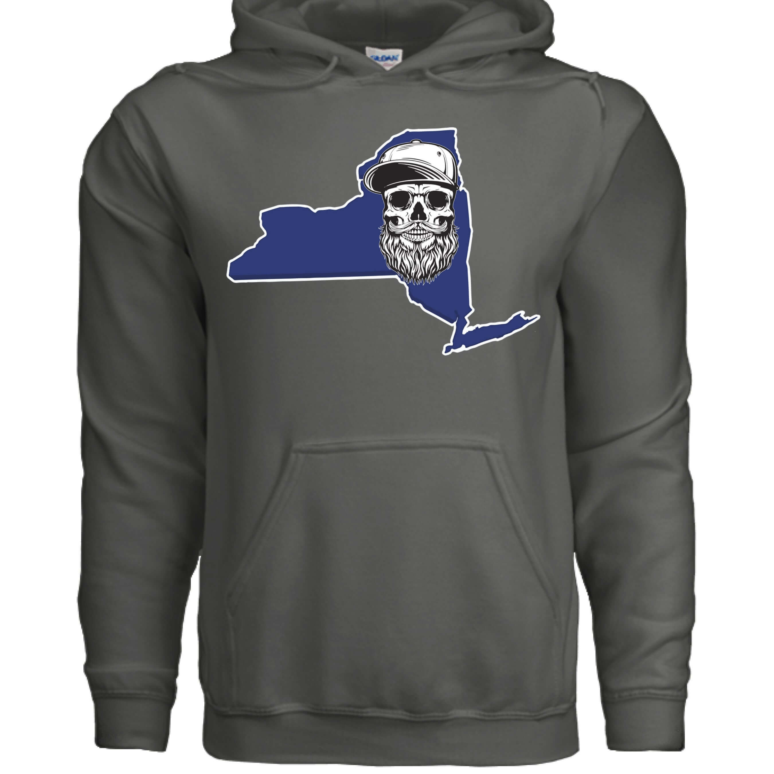 Bearded Skull New York Hoodie Bearded Skull Empire State for Men CHARCOAL - FRONT