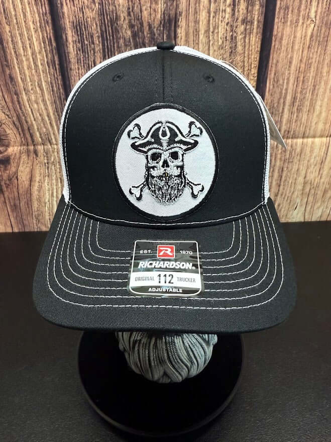 Bearded Skull Pirate And Crossbones Trucker Hat