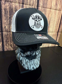 Bearded Skull Pirate And Crossbones Trucker Hat