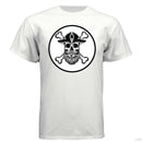 Bearded Skull Pirate Hanes Tee Shirt For The Boating Beard Guys WHITE - FRONT