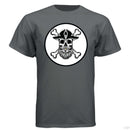 Bearded Skull Pirate Hanes Tee Shirt For The Boating Beard Guys CHARCOAL HEATHER - FRONT