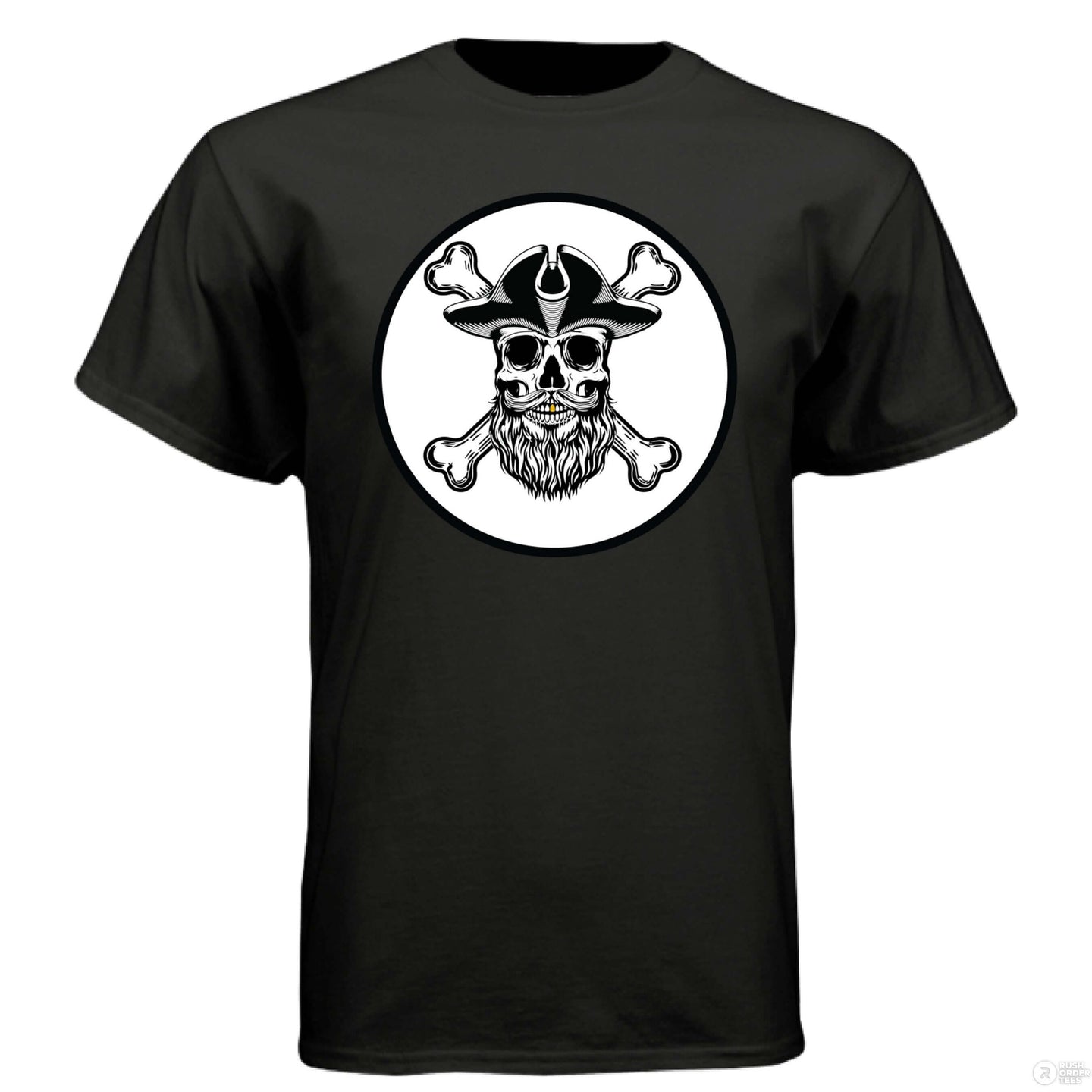 Bearded Skull Pirate Hanes Tee Shirt For The Boating Beard Guys
