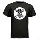 Bearded Skull Pirate Hanes Tee Shirt For The Boating Beard Guys BLACK - FRONT