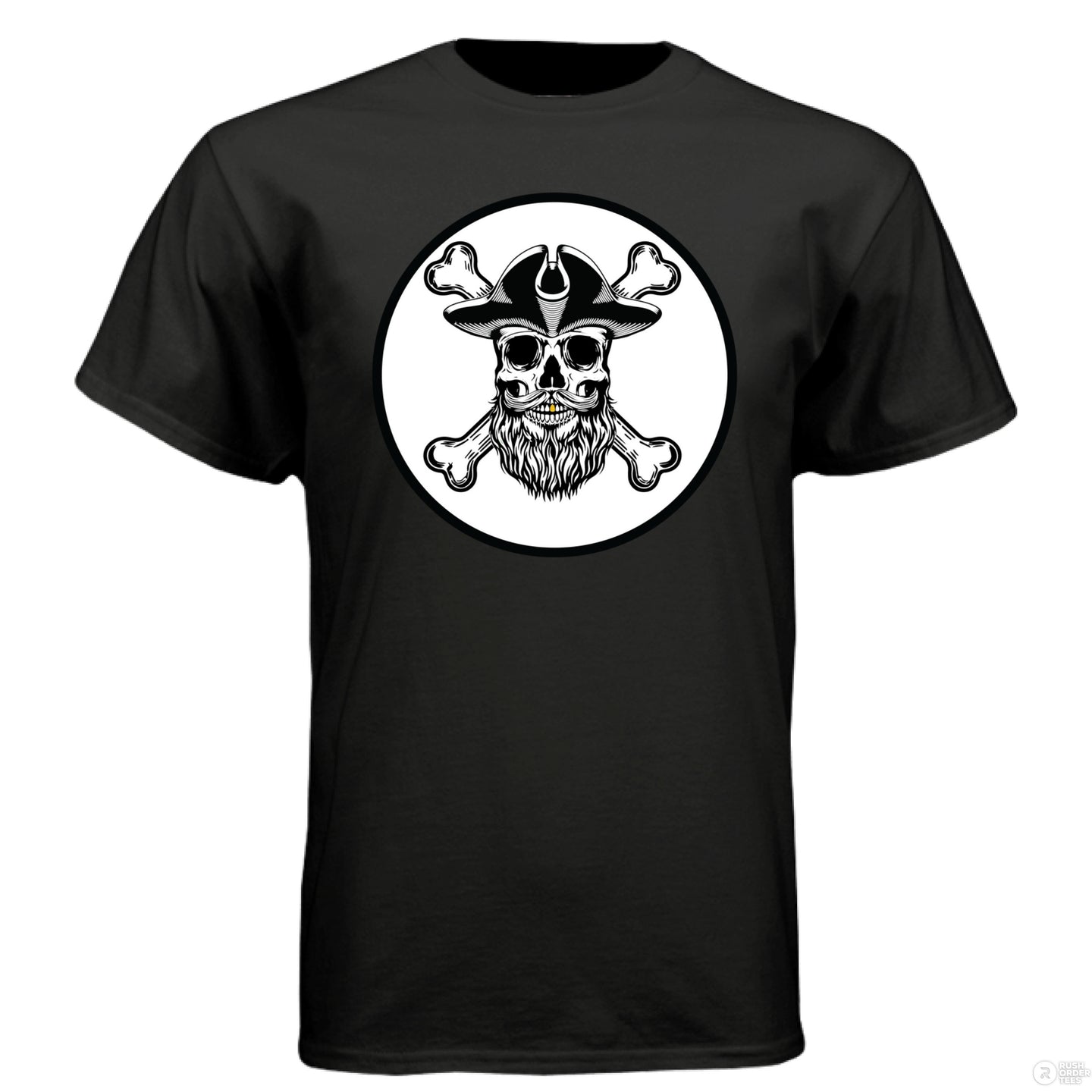 Bearded Skull Pirate Hanes Tee Shirt For The Boating Beard Guys