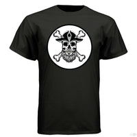 Bearded Skull Pirate Hanes Tee Shirt For The Boating Beard Guys BLACK - FRONT
