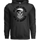 Bearded Skull Street Style Hoodie Artwork Urban Beard Skull Illustration
 BLACK - FRONT