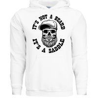 Bearded Skull Street Style Hoodie Artwork Urban Beard Skull Illustration WHITE - FRONT
