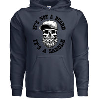 Bearded Skull Street Style Hoodie Artwork Urban Beard Skull Illustration NAVY - FRONT
