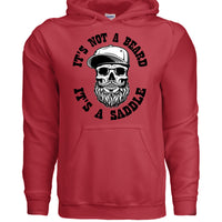 Bearded Skull Street Style Hoodie Artwork Urban Beard Skull Illustration RED - FRONT