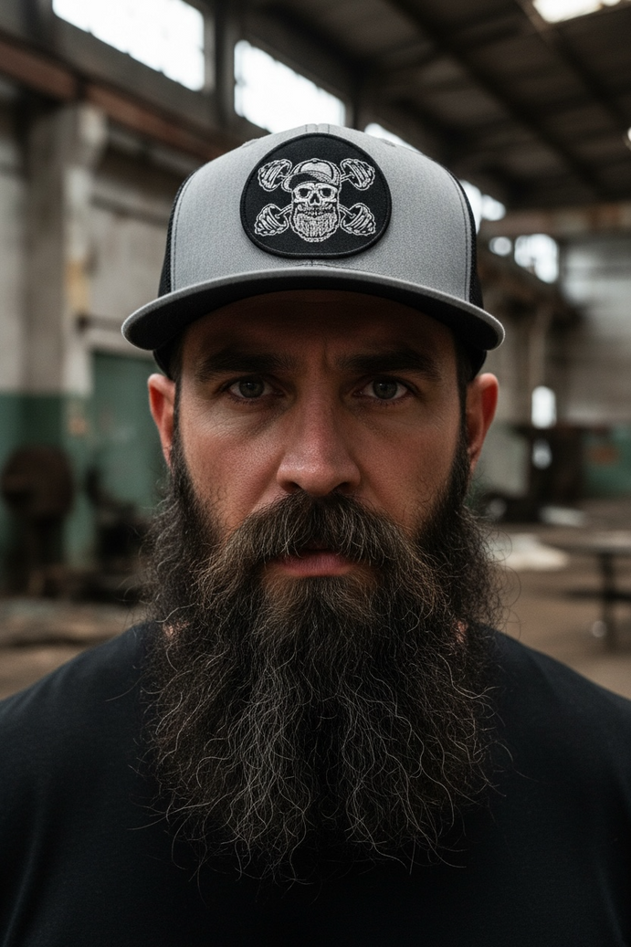 Bearded Skull Weightlifting Workout Richardson Trucker Hat