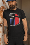 Bearded USA Flag Hanes Tee Shirt