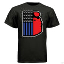 Bearded USA Flag Hanes Tee Shirt BLACK - FRONT