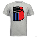 Bearded USA Flag Hanes Tee Shirt ASH - FRONT