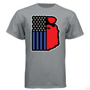 Bearded USA Flag Hanes Tee Shirt Graphite - FRONT