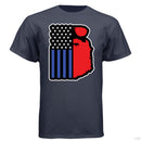 Bearded USA Flag Hanes Tee Shirt Athletic Navy - FRONT