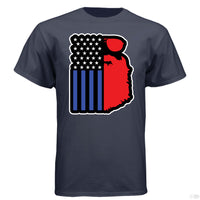 Bearded USA Flag Hanes Tee Shirt Athletic Navy - FRONT