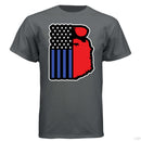 Bearded USA Flag Hanes Tee Shirt CHARCOAL HEATHER - FRONT