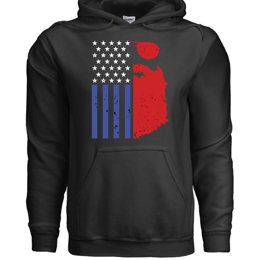 Bearded USA Flag Hoodie - Stylish & Patriotic Clothing