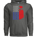 Bearded USA Flag Hoodie CHARCOAL - FRONT