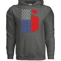 Bearded USA Flag Hoodie CHARCOAL - FRONT
