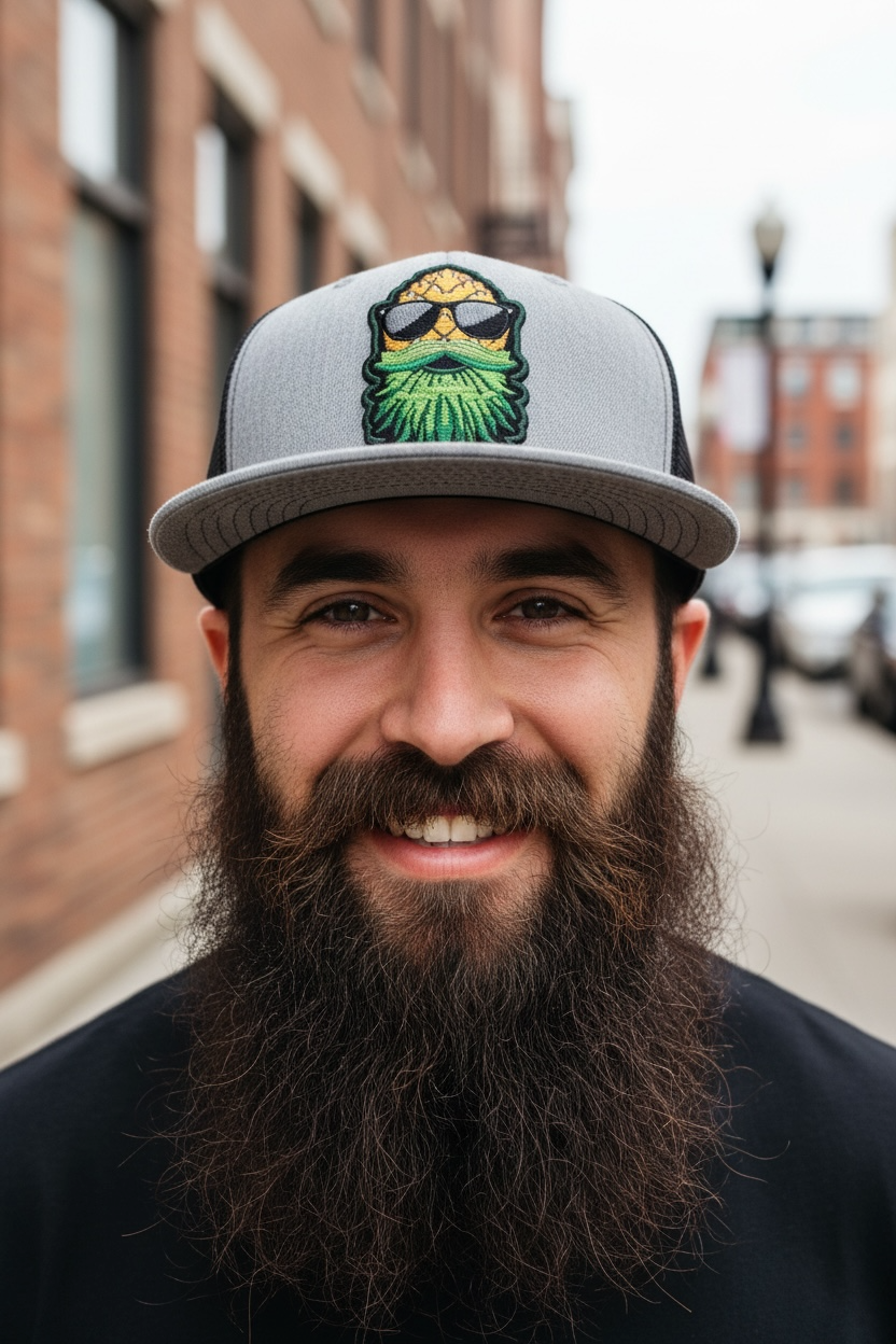 Bearded Upside Down Pineapple Guy On A Richardson Hat