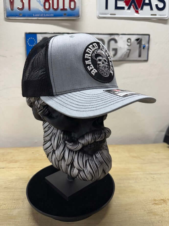 Bearder Redneck Skull With A Beard Trucker Hat Side 1