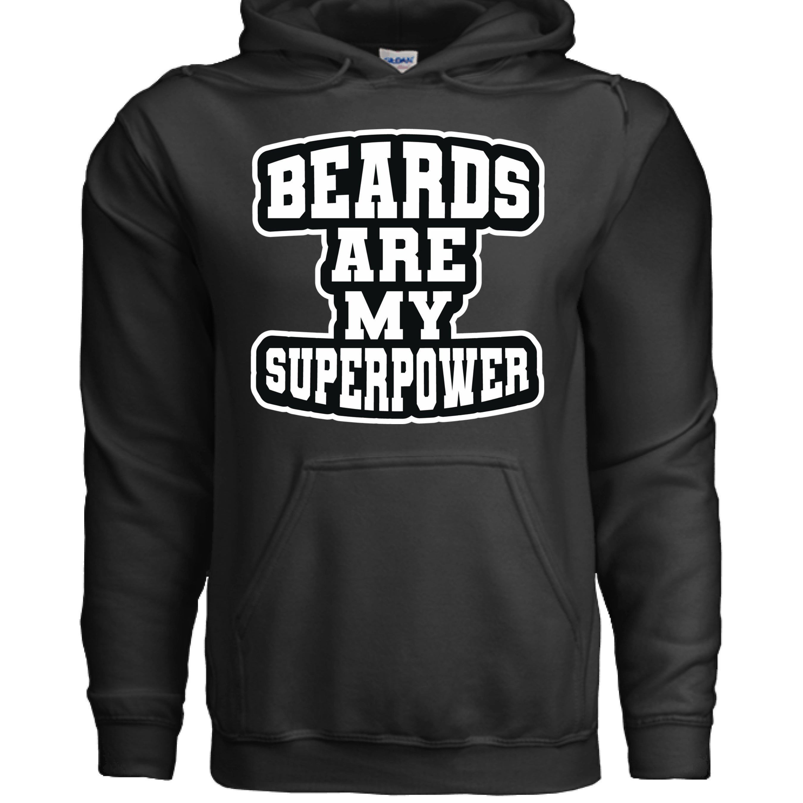 Beards Are My Superpower Beard Pride Hoodie for Bearded Heroes BLACK - FRONT