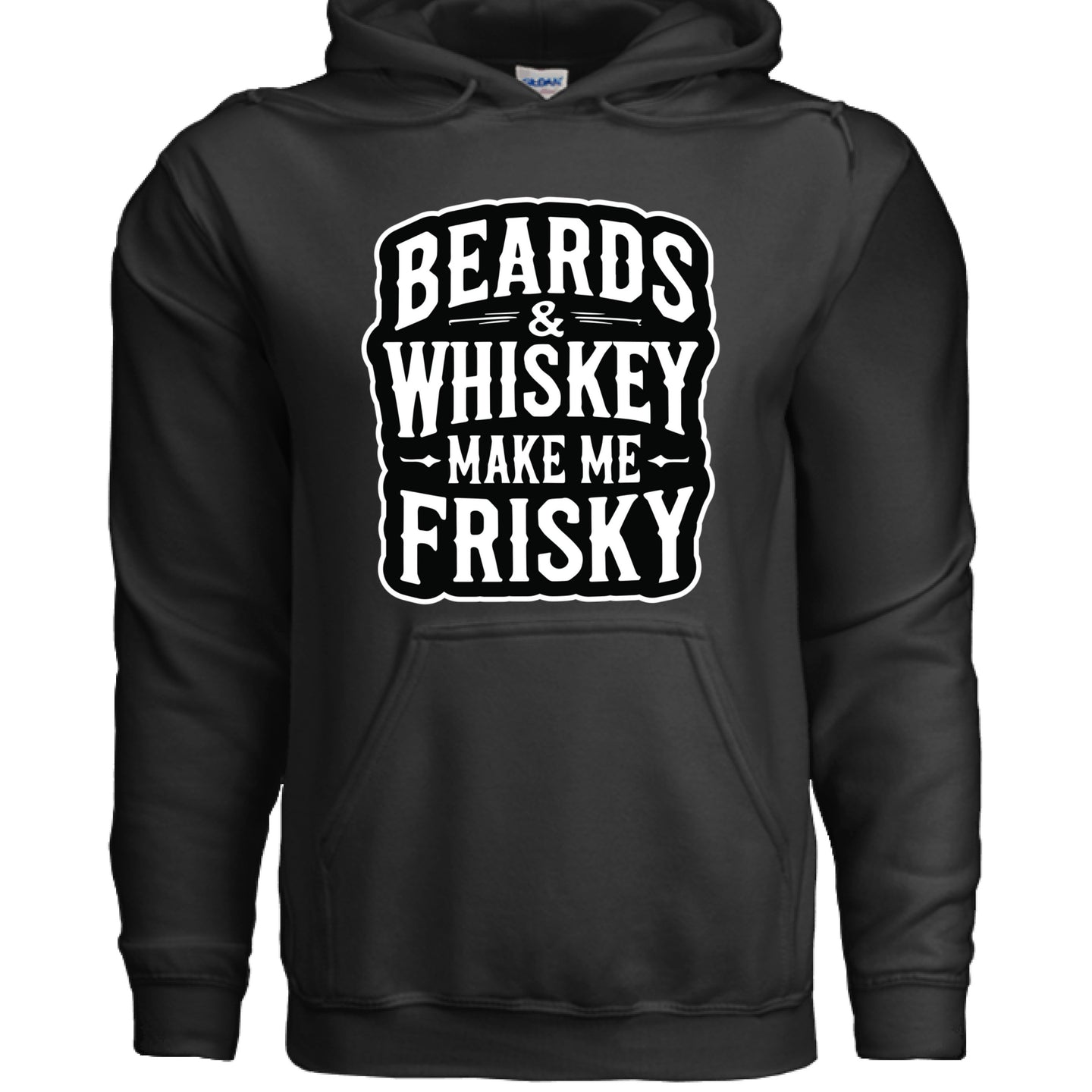 Beards and Whiskey Make Me Frisky Ladies Gildan Hoodie
