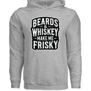 Beards & Whiskey Make Me Frisky Ladies Gildan Hoodie SPORT GREY - FRONT