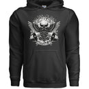 Beards and Iron Strength & Grit Hoodie Bearded Skull Lifting BLACK - FRONT