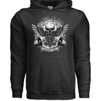 Beards and Iron Strength & Grit Hoodie Bearded Skull Lifting BLACK - FRONT