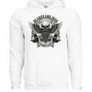 Beards and Iron Strength & Grit Hoodie Bearded Skull Lifting WHITE - FRONT