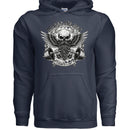 Beards and Iron Strength & Grit Hoodie Bearded Skull Lifting  NAVY - FRONT